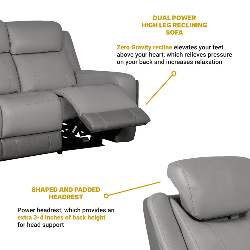 Rexine 86.5 Upholstered Power Reclining Sofa